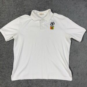 Vintage 80s John‎ Deere Tractor Polo Shirt Men's XL White 150th Ann. Made In USA